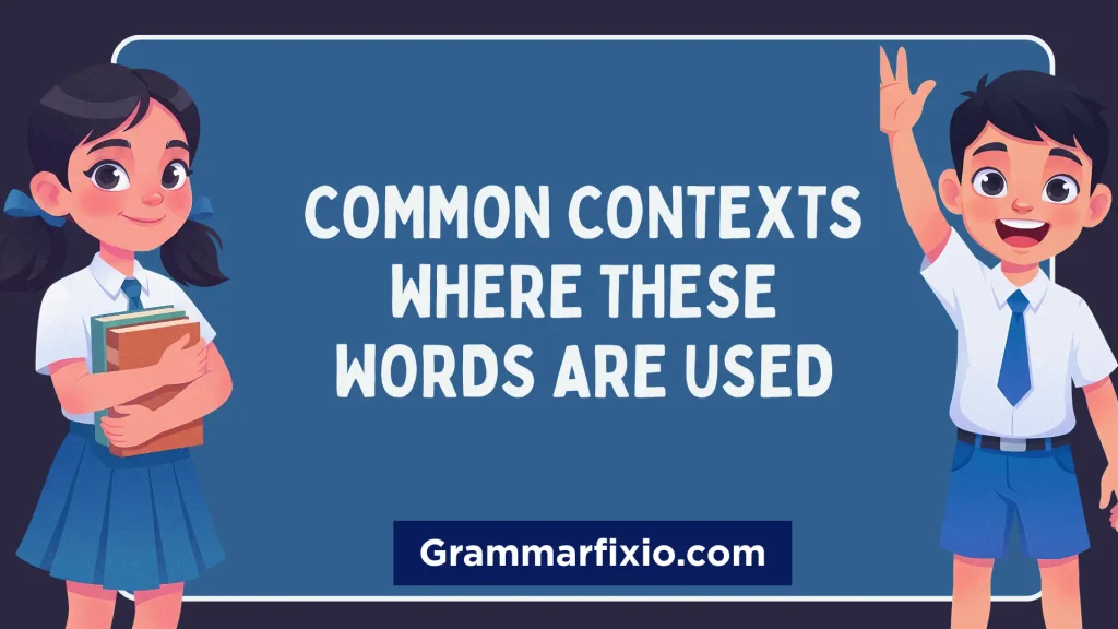 Common Contexts Where These Words Are Used