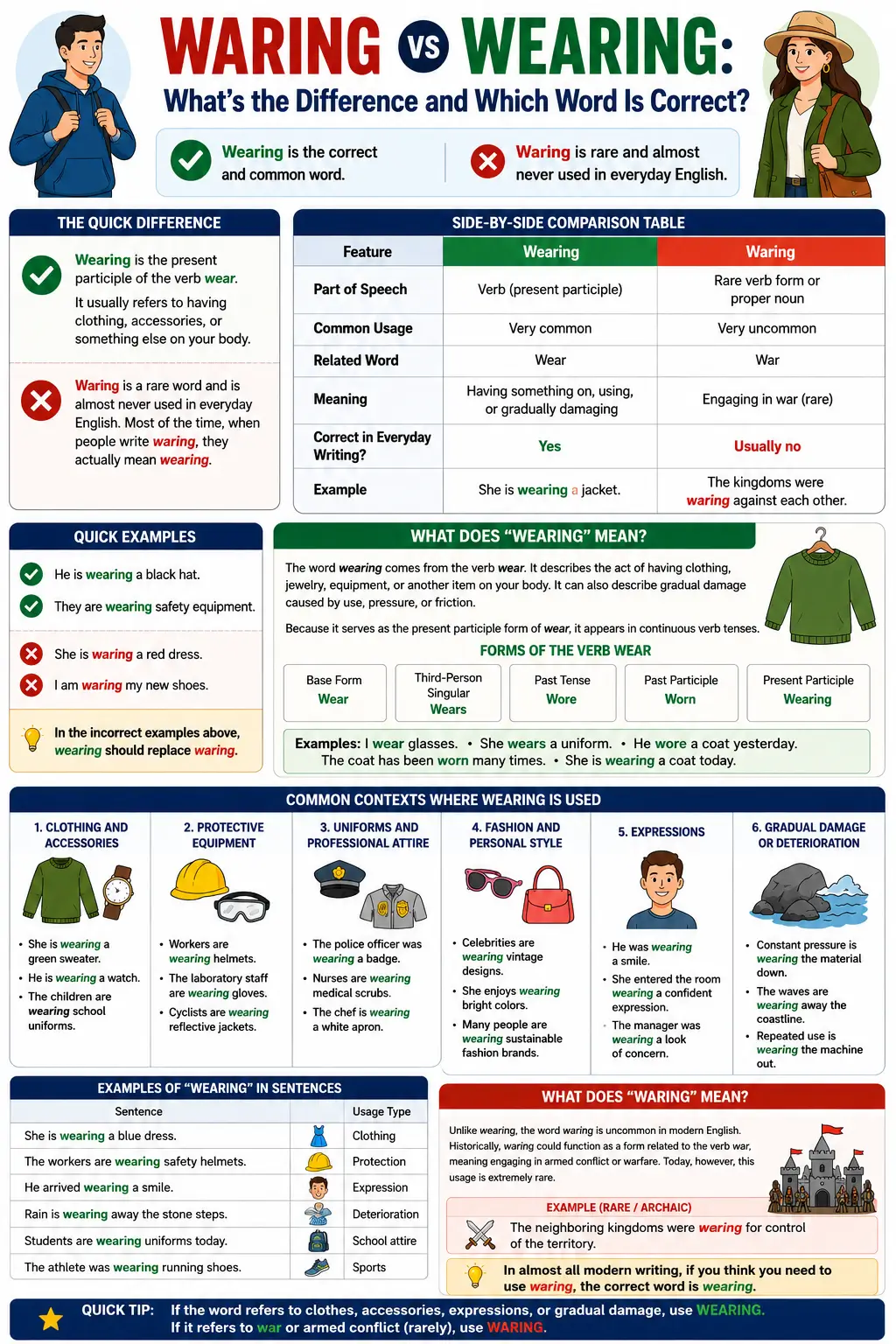 Waring vs Wearing: What's the Difference and Which Word Is Correct?