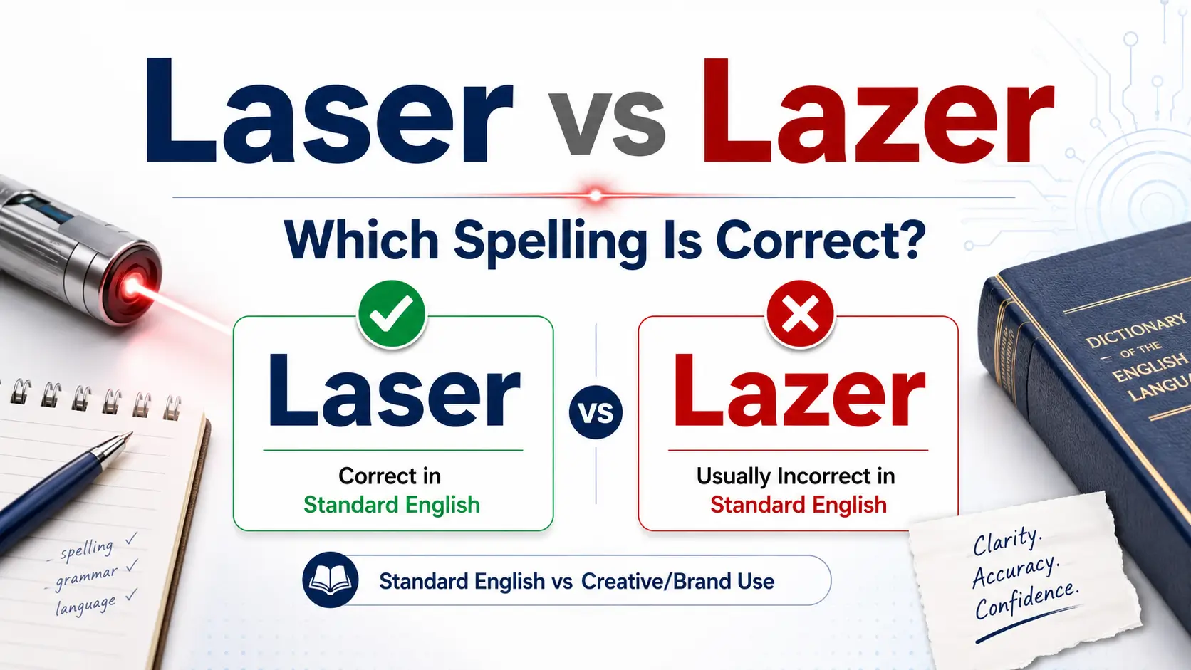 Laser vs Lazer: Which Spelling Is Correct? Meaning, Differences, and Proper Usage