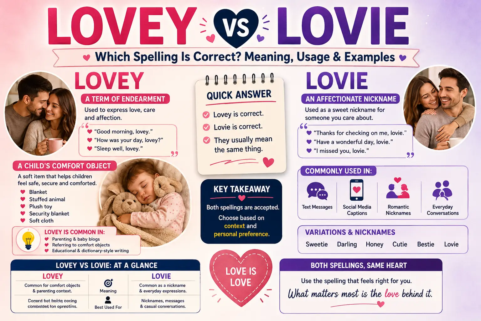 Lovey or Lovie: Which Spelling Is Correct? Meaning, Usage & Examples