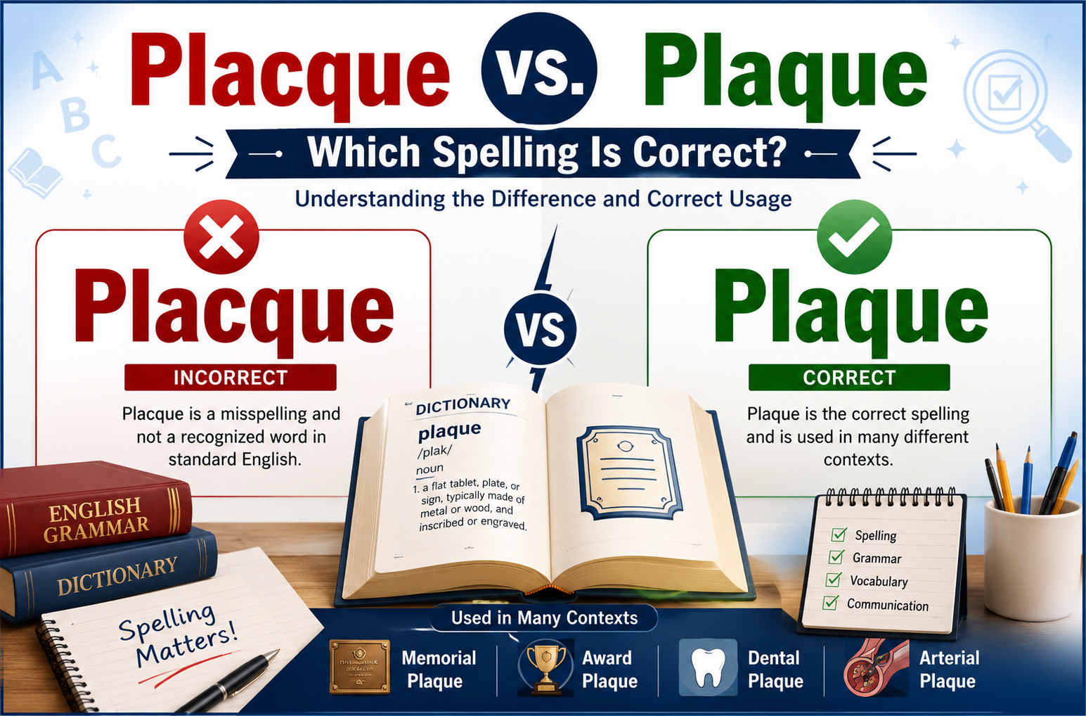 Placque vs. Plaque: Which Spelling Is Correct and How Should You Use It?