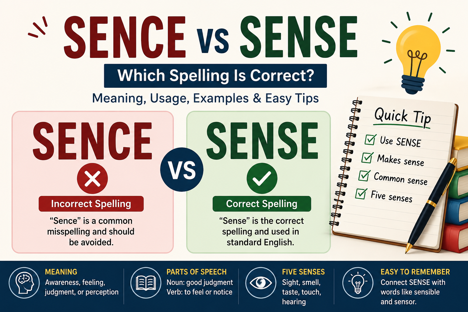 Sence vs Sense: Which Spelling Is Correct and How Do You Use It?