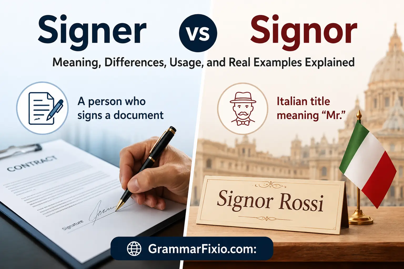 Signer vs Signor: Meaning, Differences, Usage, and Real Examples Explained