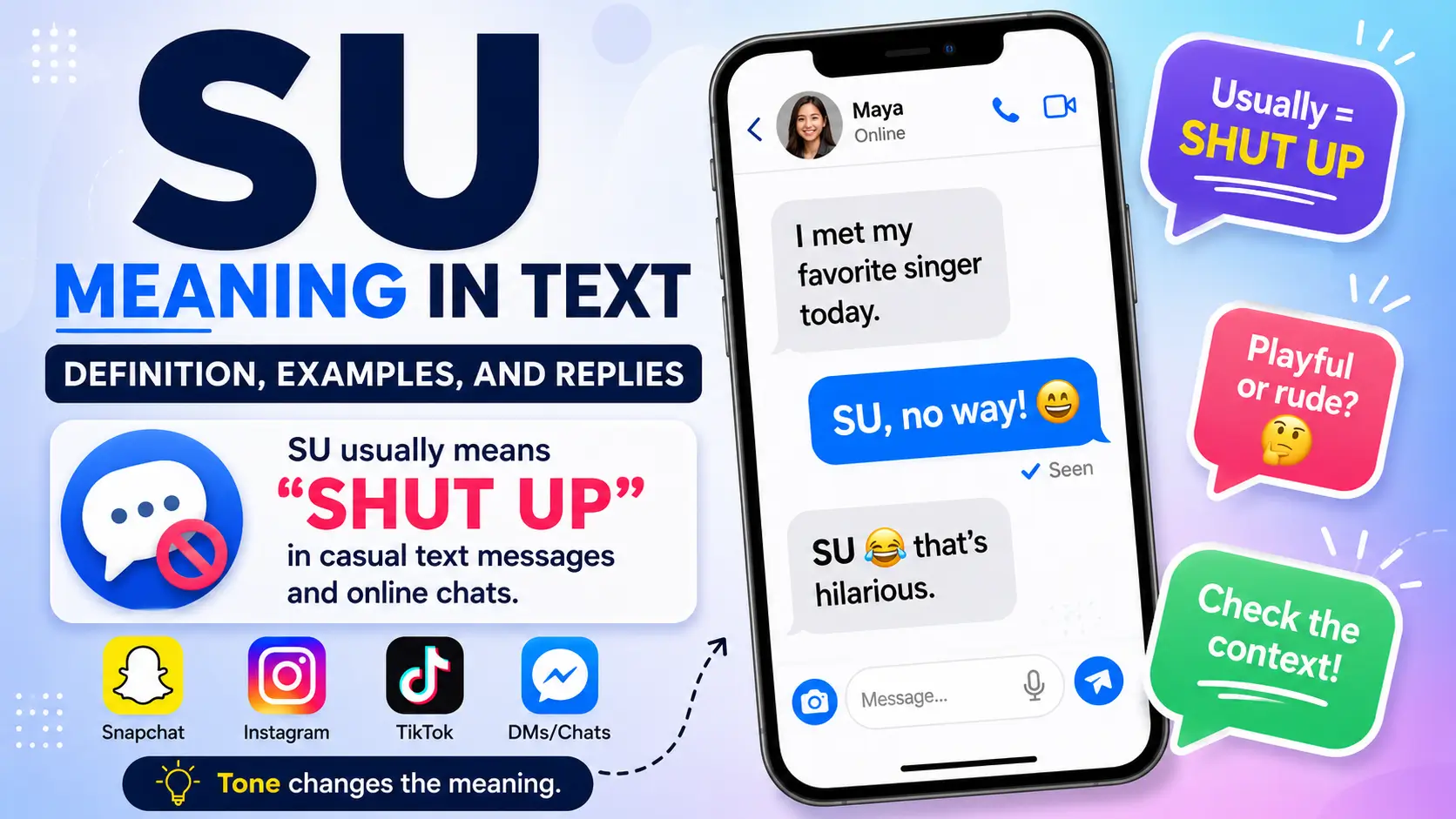 SU Meaning in Text: Definition, Examples, and Replies