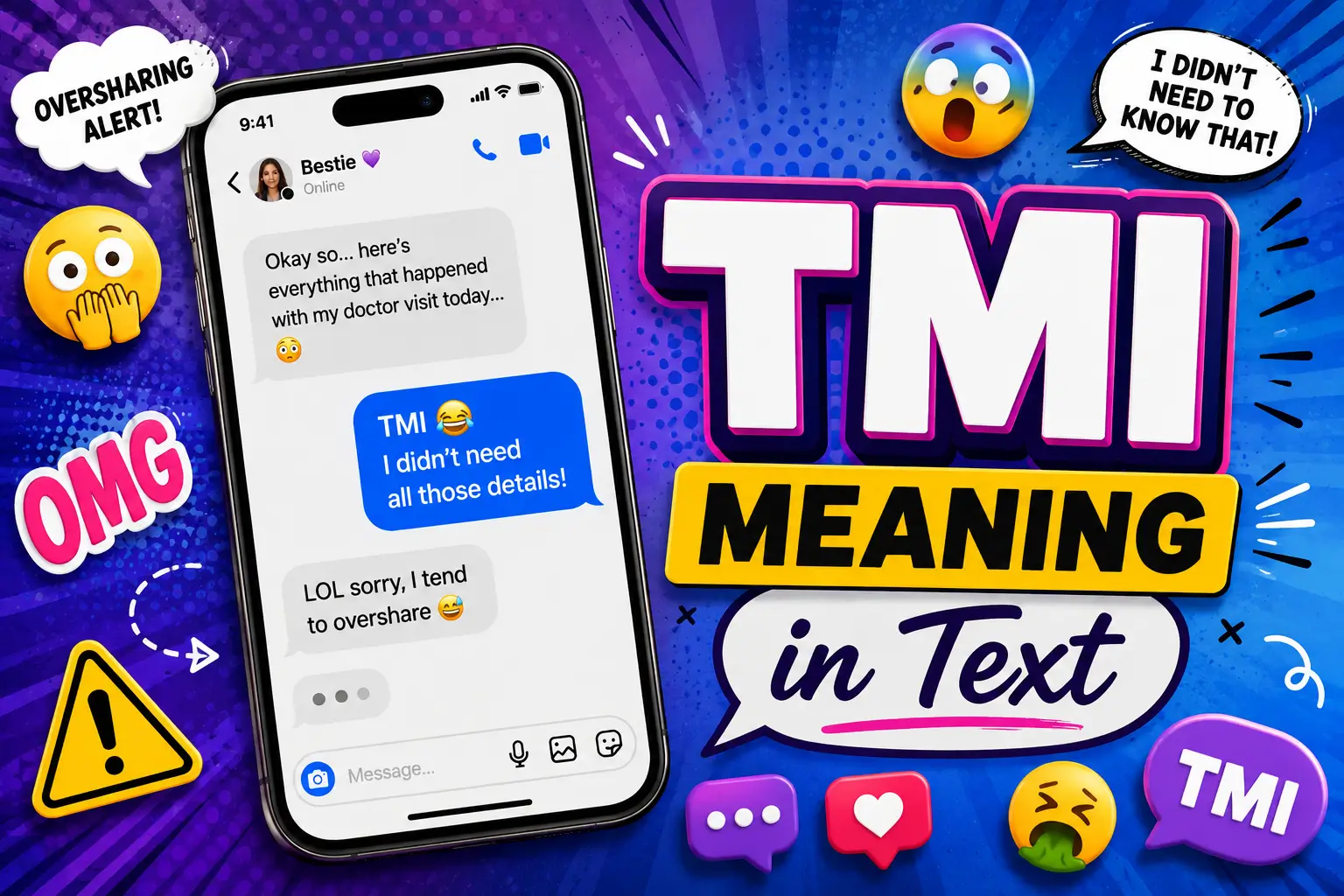 TMI Meaning in Text: Definition, Examples, and Replies