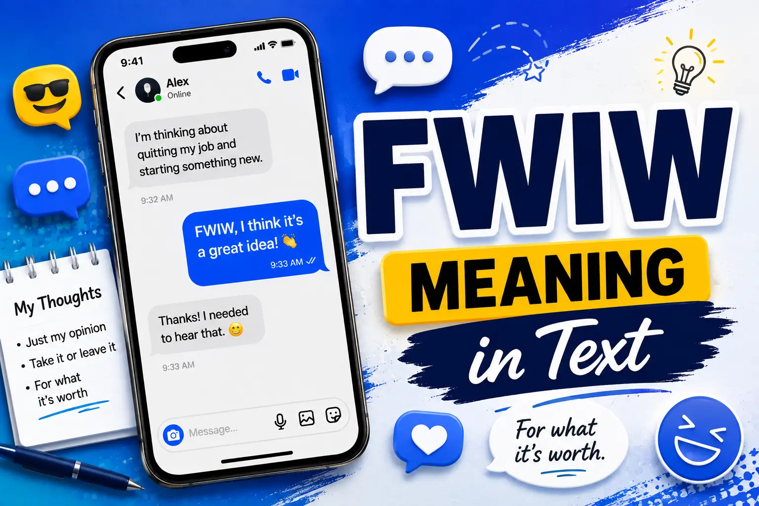 FWIW Meaning in Text: Definition, Examples, and Replies