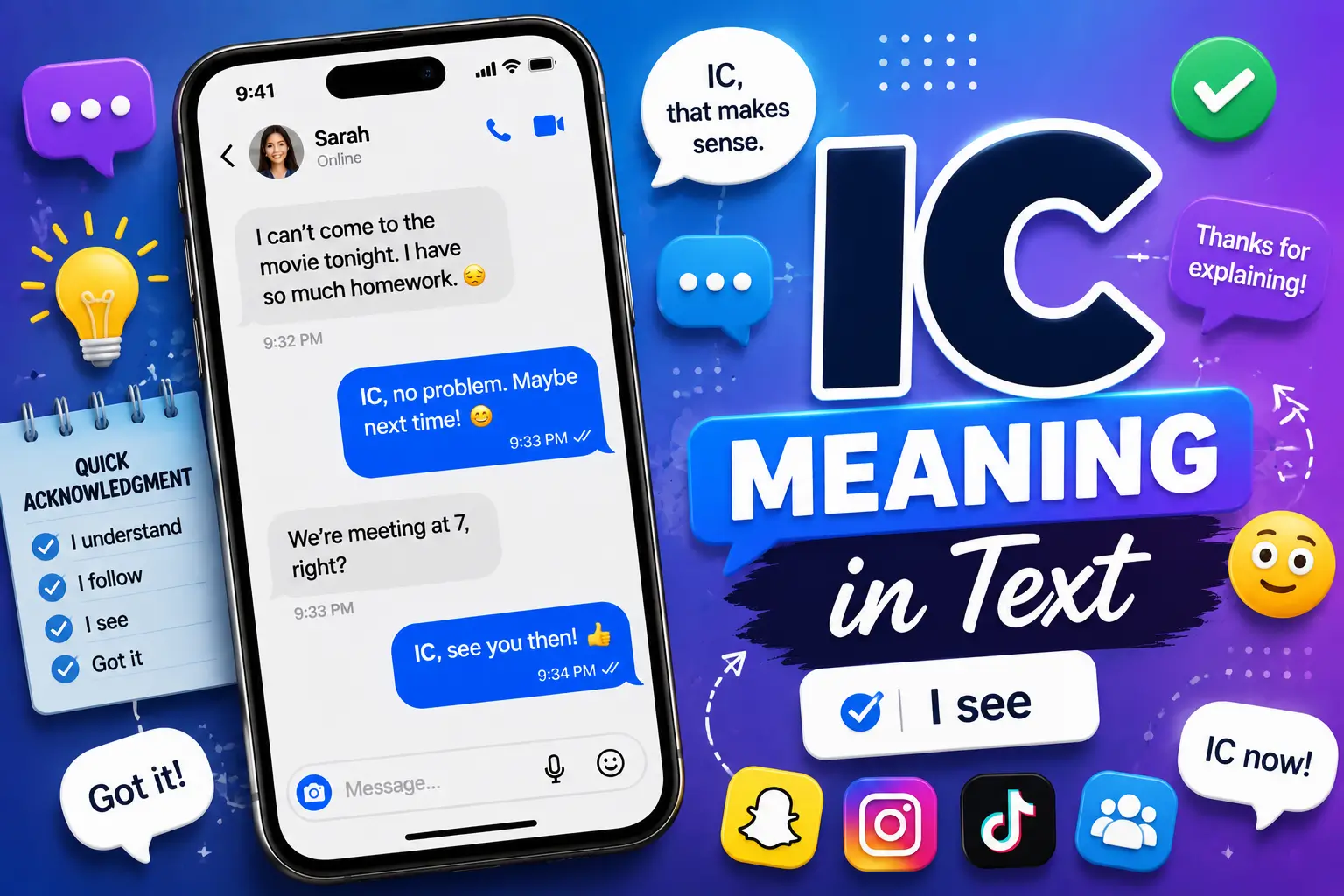 IC Meaning in Text: Definition, Examples, and Replies