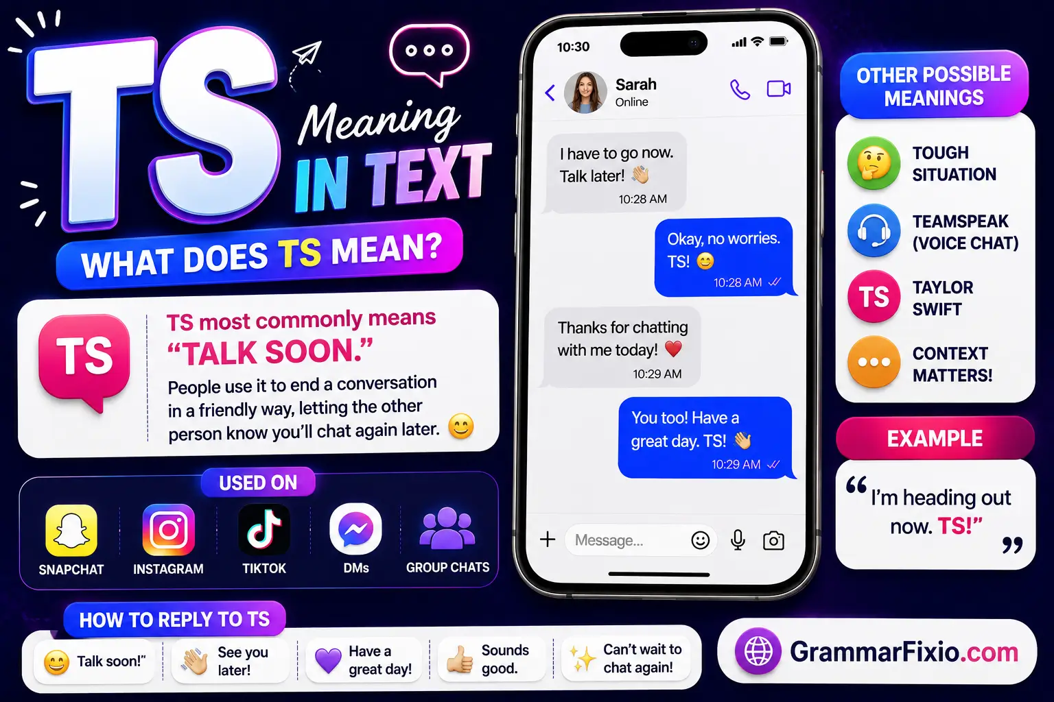 TS Meaning in Text
