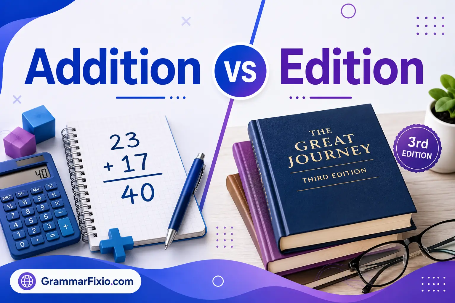 Addition vs Edition: Meaning, Grammar, Pronunciation, and Examples