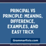 Principal vs Principle: Meaning, Difference, Examples, and Easy Trick